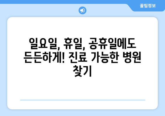 전라남도 진도군 고군면 일요일 휴일 공휴일 야간 진료병원 리스트