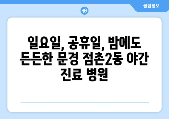 경상북도 문경시 점촌2동 일요일 휴일 공휴일 야간 진료병원 리스트