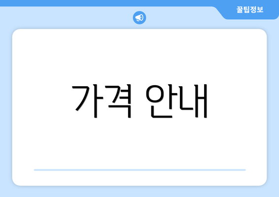 가격 안내