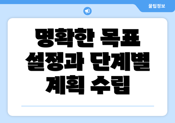 명확한 목표 설정과 단계별 계획 수립