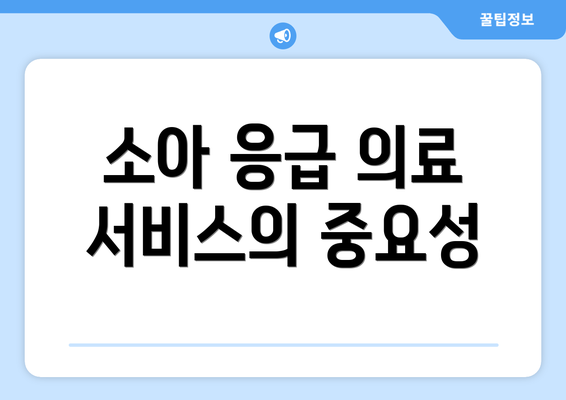 소아 응급 의료 서비스의 중요성