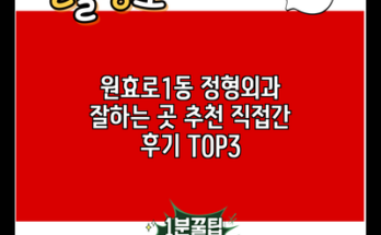 원효로1동 정형외과 잘하는 곳 추천 직접간 후기 TOP3