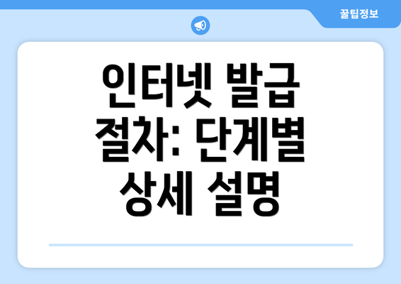 인터넷 발급 절차: 단계별 상세 설명