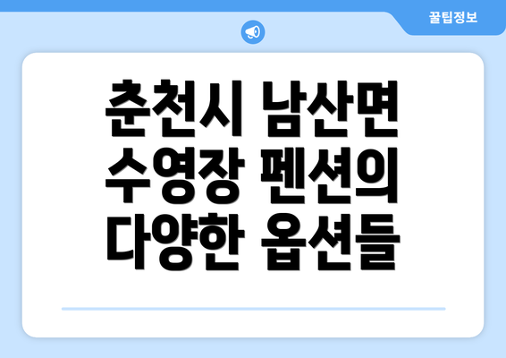 춘천시 남산면 수영장 펜션의 다양한 옵션들